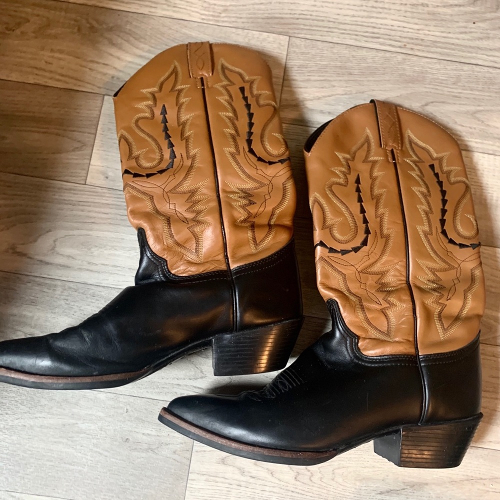 Leather cowboy boots